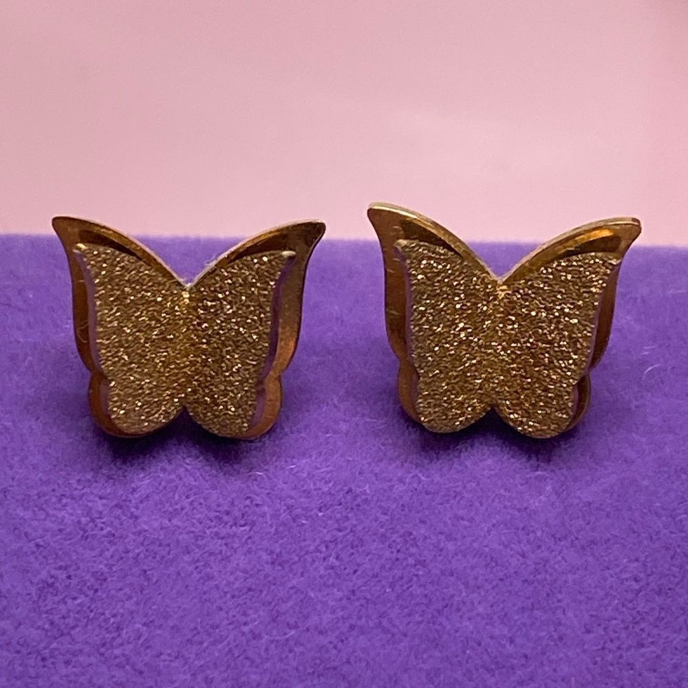 💛 Rose Gold Plated Sparkling Butterfly Earrings